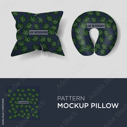 Pattern vector with pillow mockup EPS10
