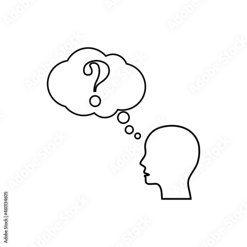 Head cloud think for concept design isolated on white background