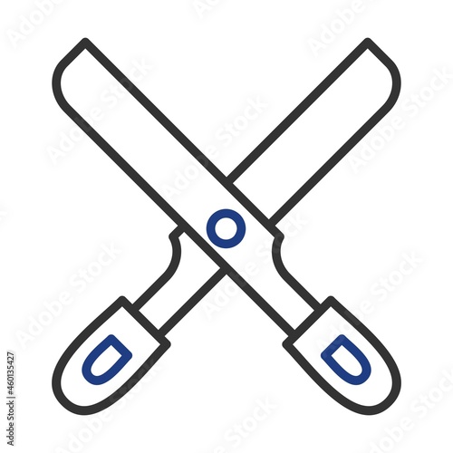 Scissors Vector Line Two Colour Icon Design
