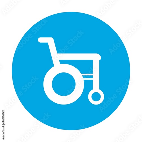  Wheel chair Vector Glyph Circle Multicolor Icon Design