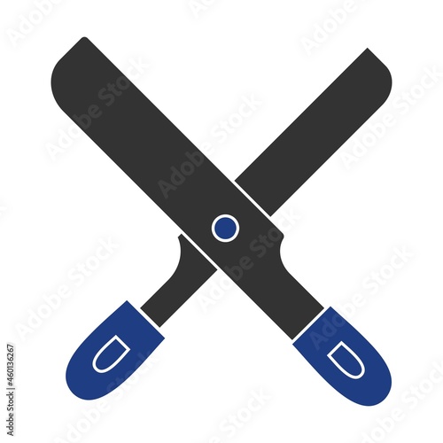 Scissors Vector Glyph Two Colour Icon Design
