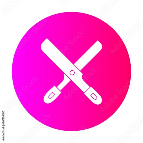 Scissors Vector Glyph Circle Gradient Icon Design