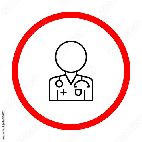 Docter Vector Line Sign Circle Icon Design