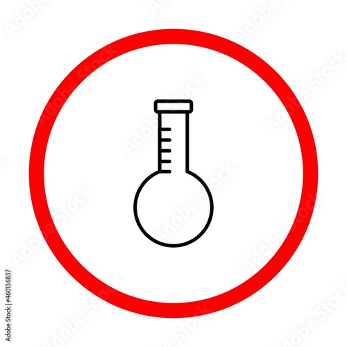 Drug glass Vector Line Sign Circle Icon Design