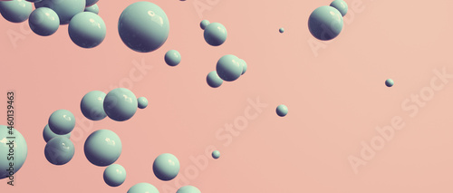 3D render design of different size of spheres