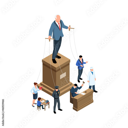 Puppet Government Isometric Concept