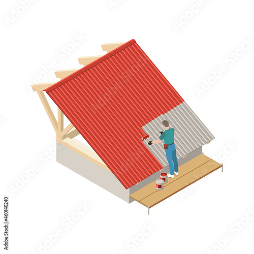 Roof Painting Illustration
