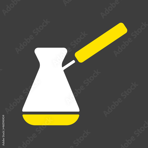 Turkish cezve vector icon. Kitchen appliance