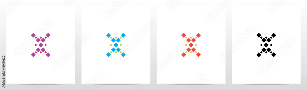 Fototapeta premium Diamond Square Forming Letter Logo Design X