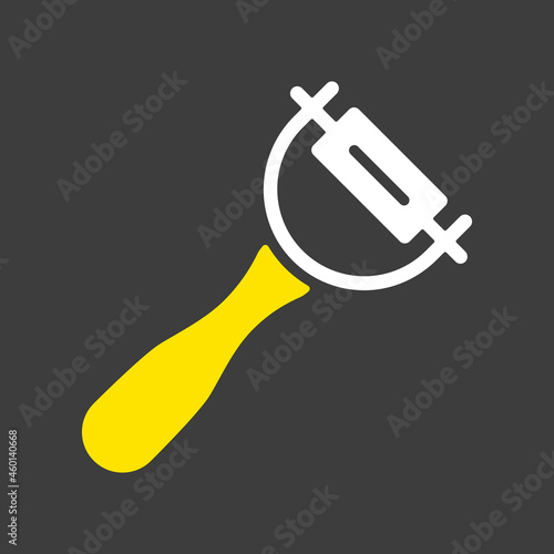 Peeler vector icon. Potato peeler sign