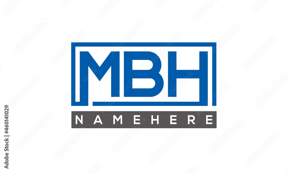 MBH creative three letters logo MBH creative three letters logo