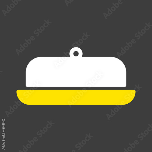 Butter dish vector icon. Kitchen appliance