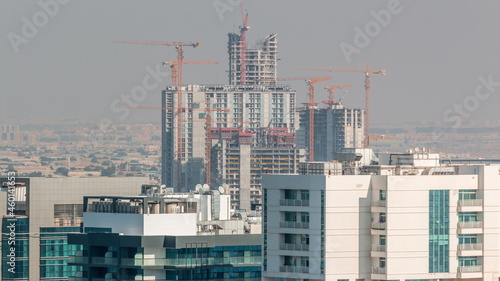Wallpaper Mural Cranes working on modern constraction site works of new towers timelapse Torontodigital.ca