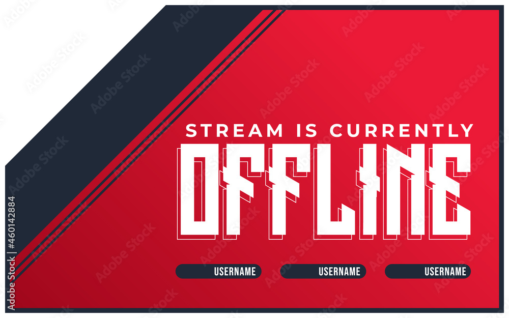 Twitch Stream Offline Banner or Screen for Streamers vector template