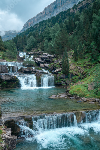 Gradas de Soaso. Waterfall in the spanish national park Ordesa and Monte Perdido  Pyrenees