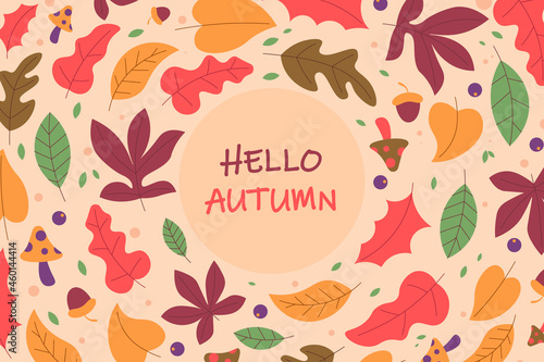 Autumn background with hand drawn style. Vector.