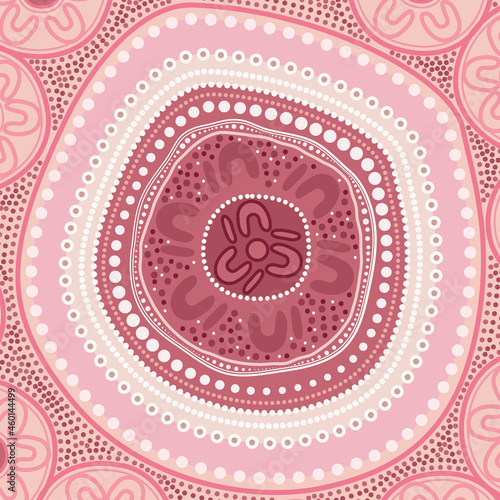 Pink Aboriginal Dot Design - Vector