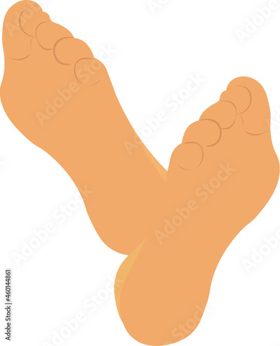 pies cruzados, palma de los pies,  pies relajados. fondo transparente