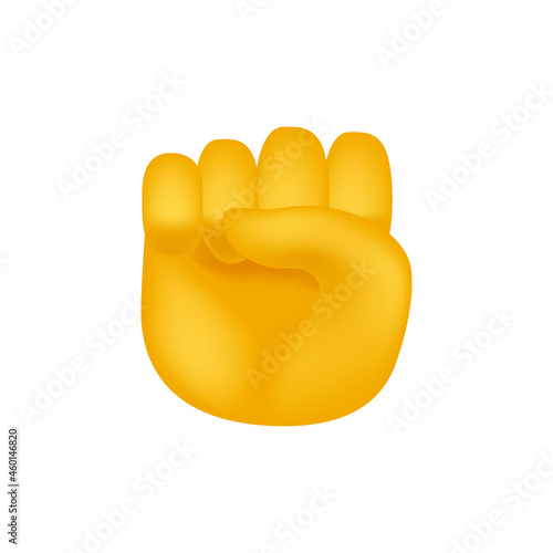 Raised Fist Hand Emoji Icon Illustration Sign. Human Gesture Vector Symbol Emoticon Design Vector Clip Art.