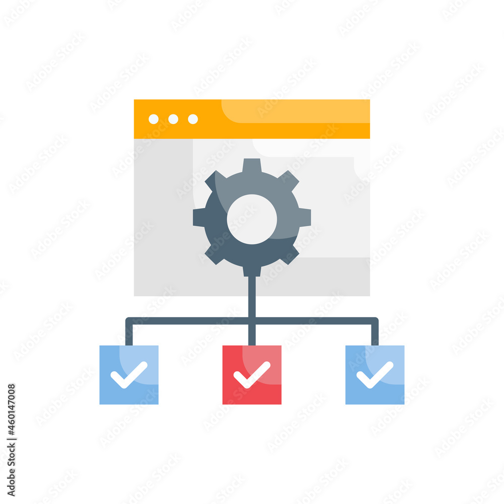 Operations Management vector flat icon style illustration. EPS 10 file