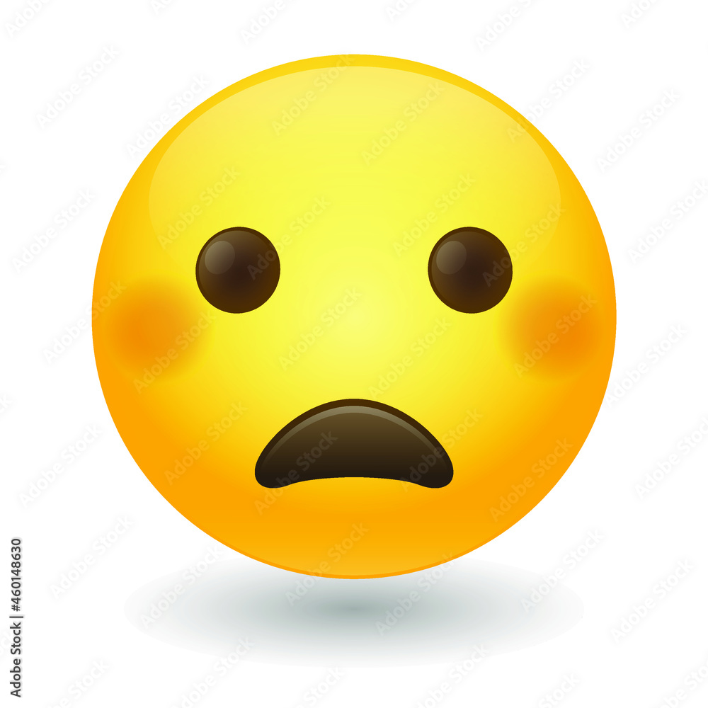Frowning Face with Open Mouth Emoji Icon Illustration Sign. Yawning Vector Symbol Emoticon Design Vector Clip Art. Frowning Face with Open Mouth Emoji Icon Illustration Sign. Yawning Vector Symbol Emoticon Design Vector Clip Art.