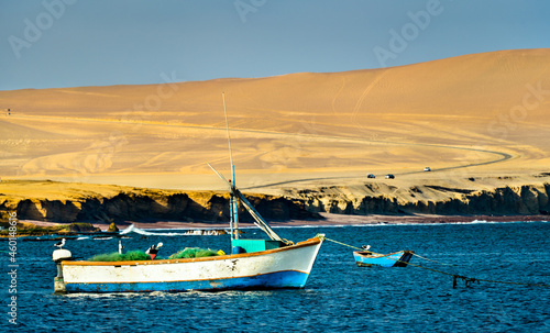 Boats at Paracas National Reserve in Peru