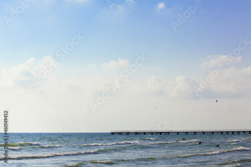 Black Sea coast. Small waves and sun