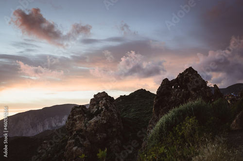 sunset in the mountains