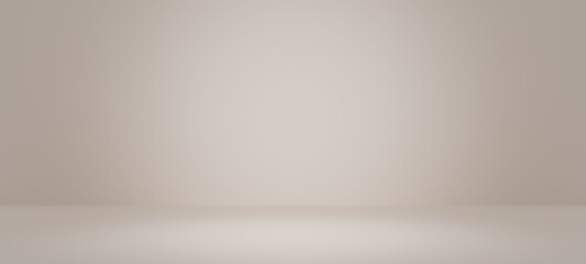 Abstract pastel light  yellow color and redial gradient background with white table backdrops display product design. Empty studio beige room for showing. Blur 3D render podium stage vector texture