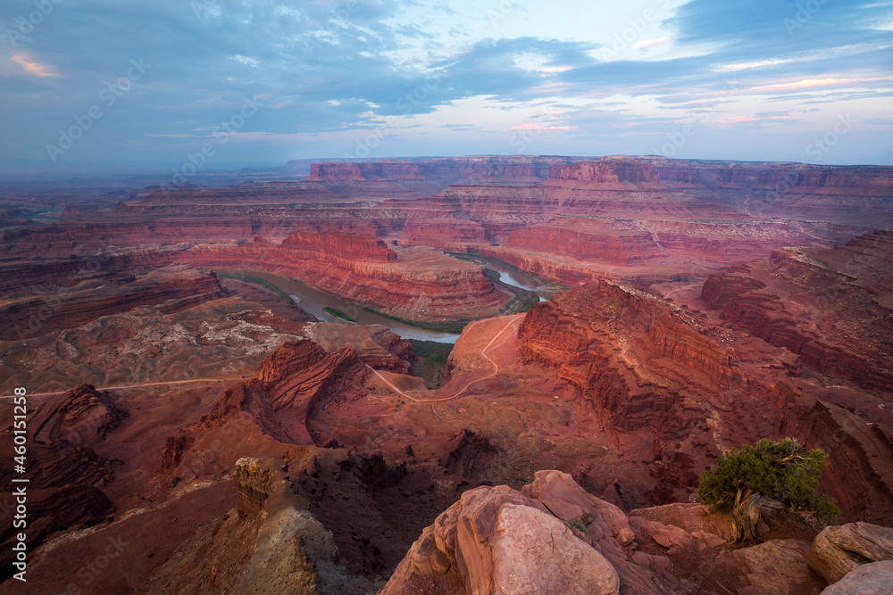 Beautiful canyon view in dawn. Dead Horse Viewpoint in Utah