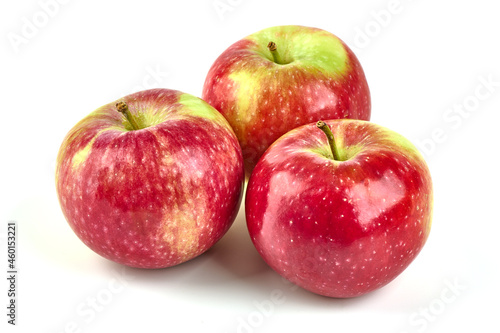 Fresh red apples, isolated on white background.