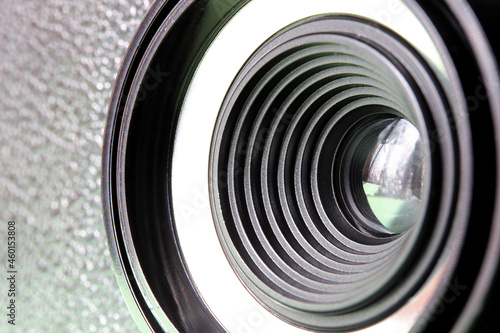 close-up of a camera lens detail