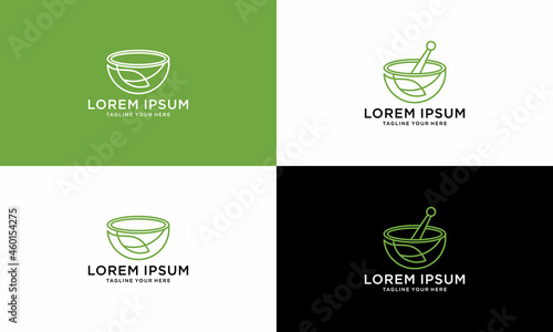 Herb Medicine Vector Logo Template. This logo template is suitable for Pharmacies, Food Supplements, Drink Drugs, Capsule, Herbal, Medicines, Health and Wellness products, etc. on background white and