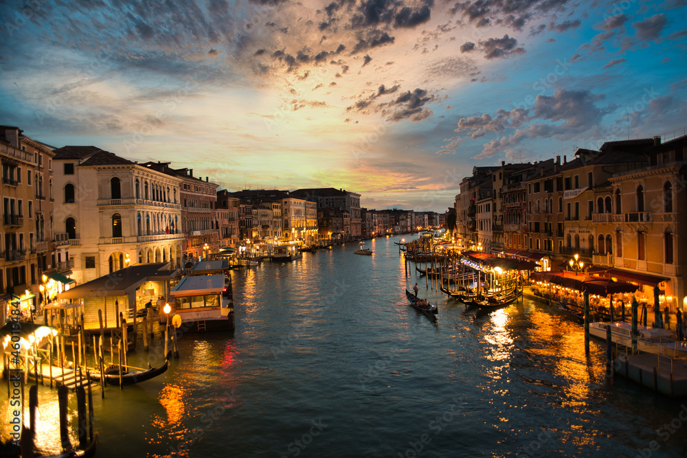 Venice Grand canal by night or just after sunset