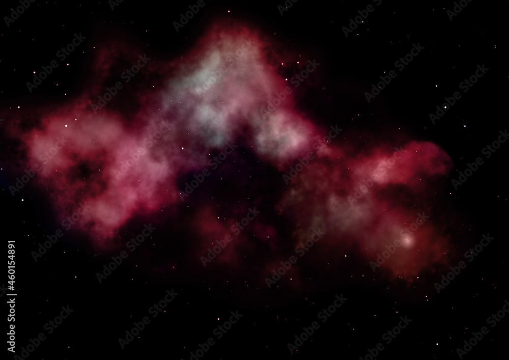 Fototapeta premium Far being shone nebula and star field. 3D rendering