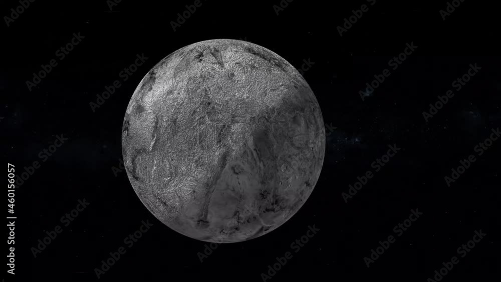 fictional Planet Haumea sun rise in dark background with stars. front view of Haumea planet from space. fictional Planet Haumea sun rise in dark background with stars. front view of Haumea planet from space.