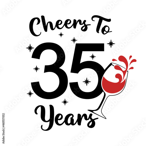 Cheers To 35 Years, 35th Birthday thirty five Birthday, cute birthday party sign