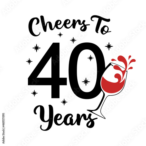 Cheers To 40 Years, 40th Birthday forty Birthday, cute birthday party sign