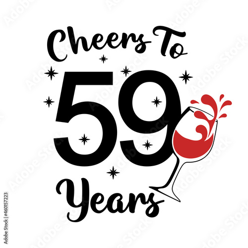 Cheers To 59 Years, 59th Birthday fifty nine Birthday, cute birthday party sign photo