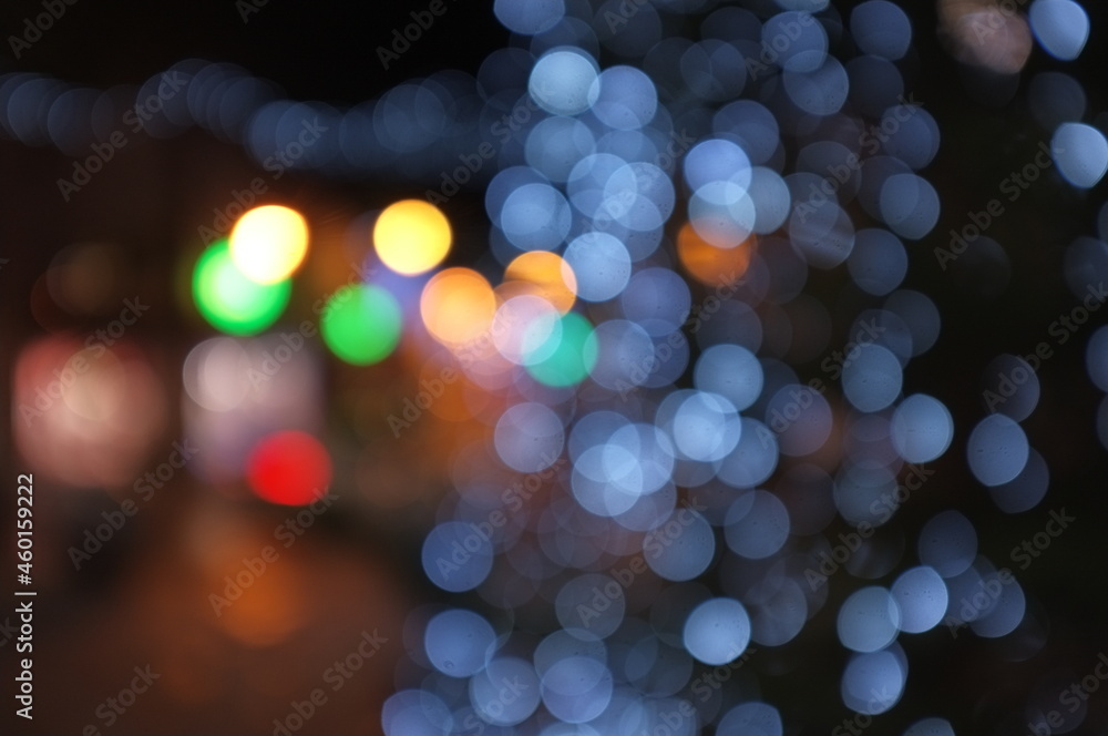 color christmas bokeh lights background