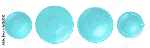 Plates Dishes Realistic Set