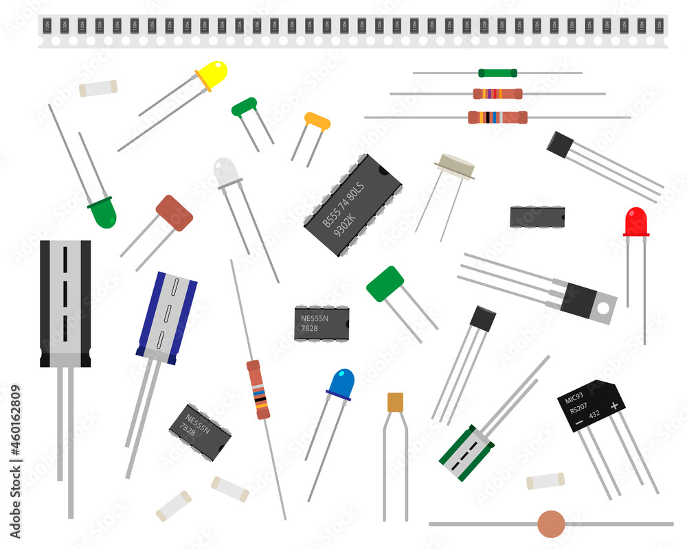 Radio parts set. Spare parts for service repair Stock Vector | Adobe Stock