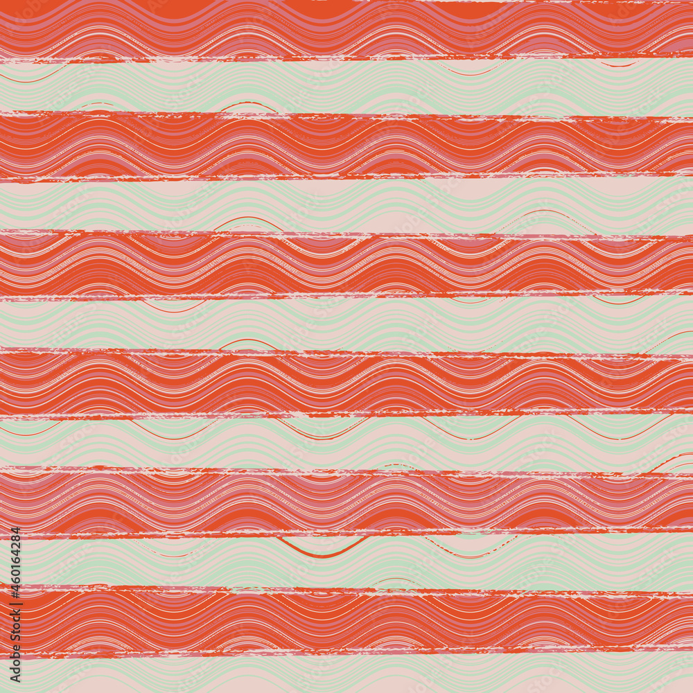 Seamless wavy pattern. Seigaiha print in polka dot style. Grunge texture. Seamless wavy pattern. Seigaiha print in polka dot style. Grunge texture.