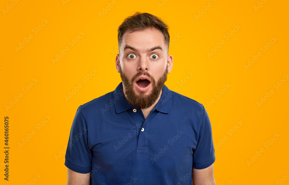 Amazed bearded man with mouth opened Amazed bearded man with mouth opened