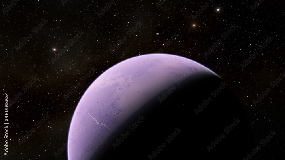 Abstract planets and space background 3d illustration