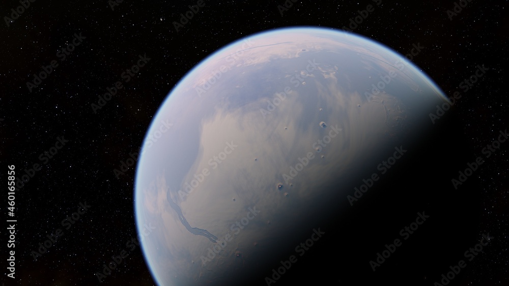 Abstract planets and space background 3d illustration