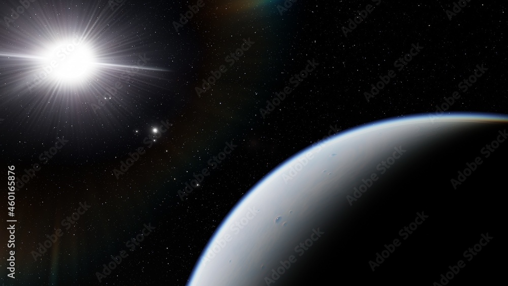 Abstract planets and space background 3d illustration