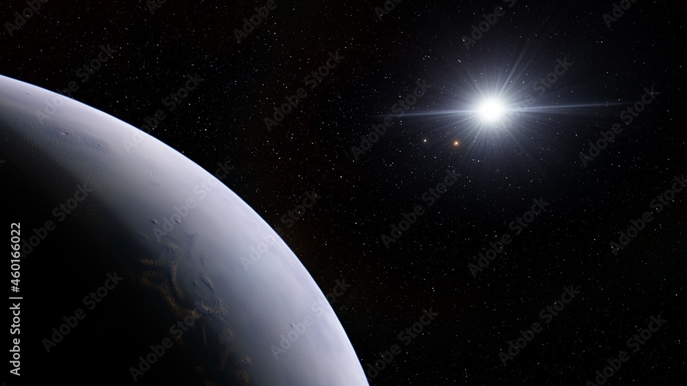 Fototapeta premium Abstract planets and space background 3d illustration