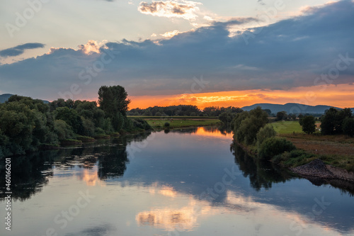River Weser at sunset in Germany © wlad074
