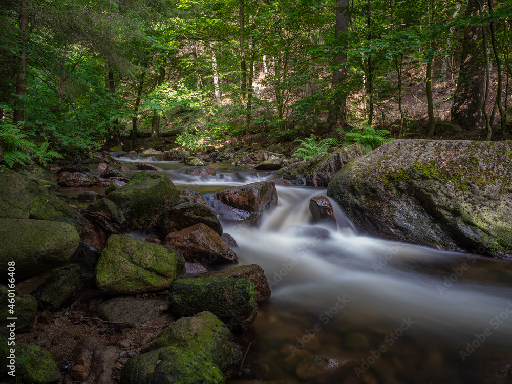 Waterfall on river Ilse in forest Harz, Germany Waterfall on river Ilse in forest Harz, Germany